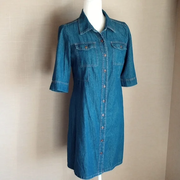 J Gee Dresses | J Gee Denim Shirt Dress Size Medium | Color: Blue | Size: M | Kamiwilliams79'S Closet